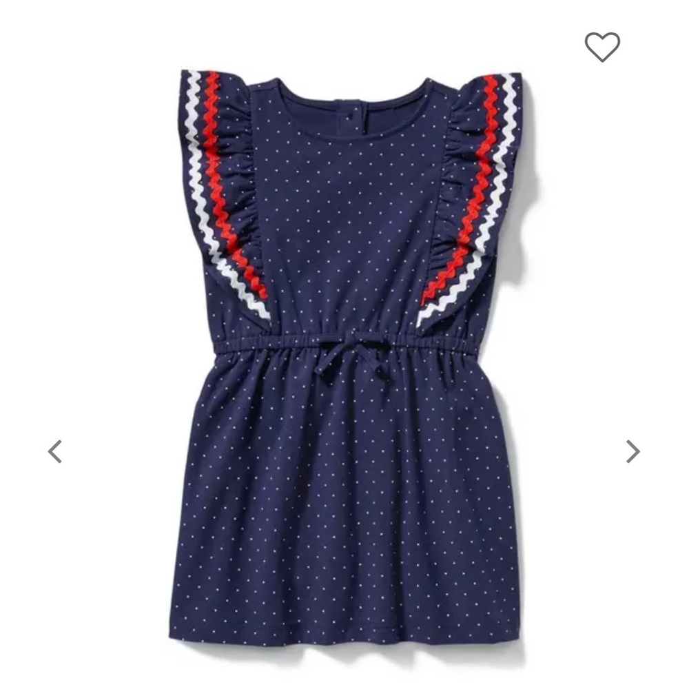 Janie and Jack sz 8 merchant marine tic rac ruffle dot dress